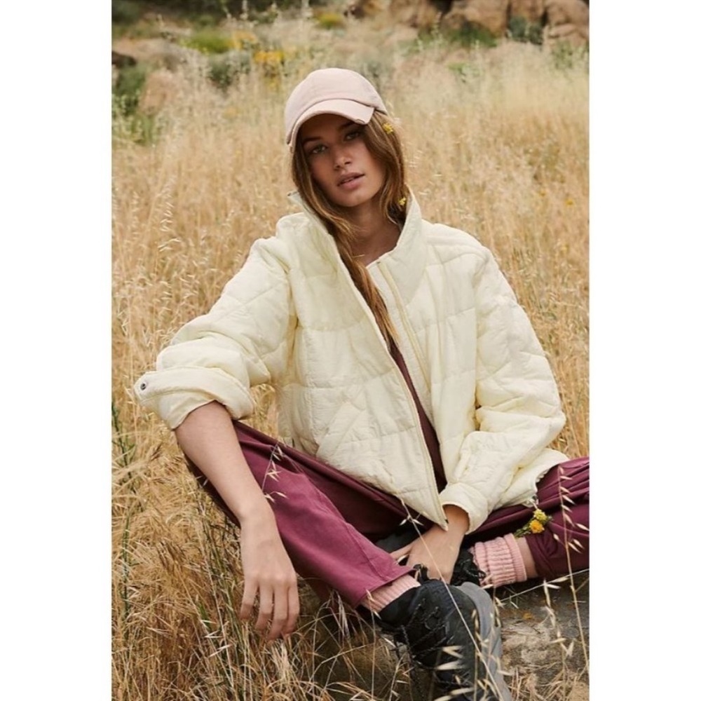 Free People Pippa Packable Puffer Jacket Size XL NWT $198 Cream - Picture 3 of 17